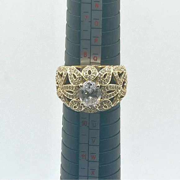 Bella Luce Gold Over Sterling Silver CZ Statement Ring - Size 8 - Picture 5 of 9